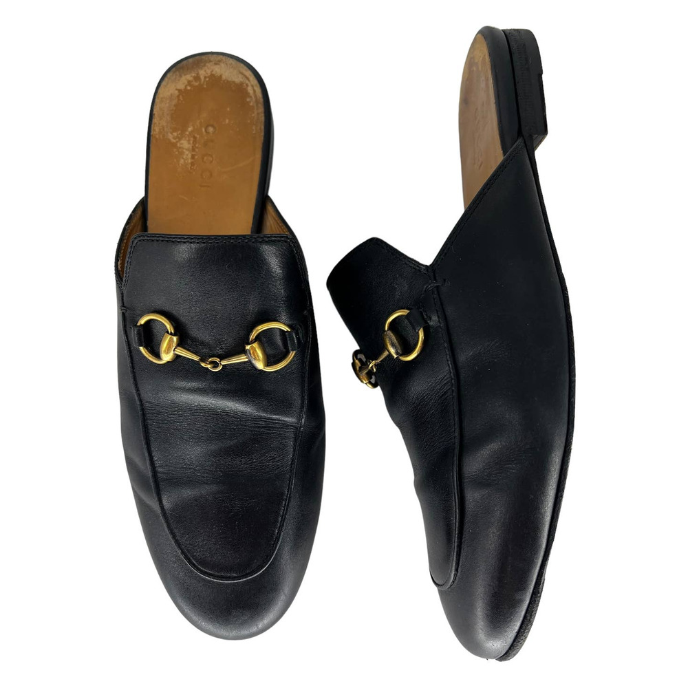 Gucci Princetown black leather bit loafer mules that fit like a 7
